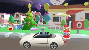 圣诞圣诞老人女孩开车